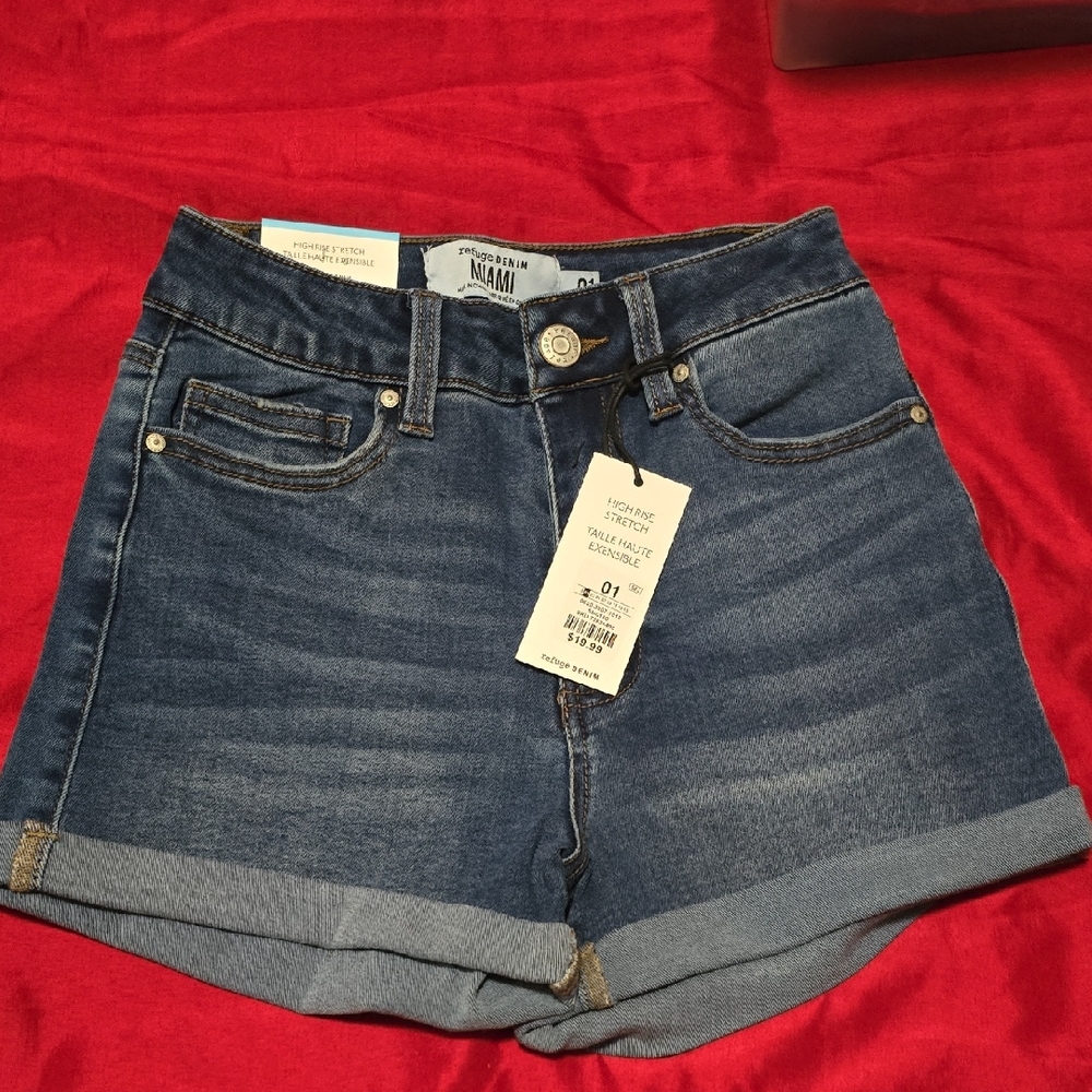 Refuge Dark Blue Jean Shorts